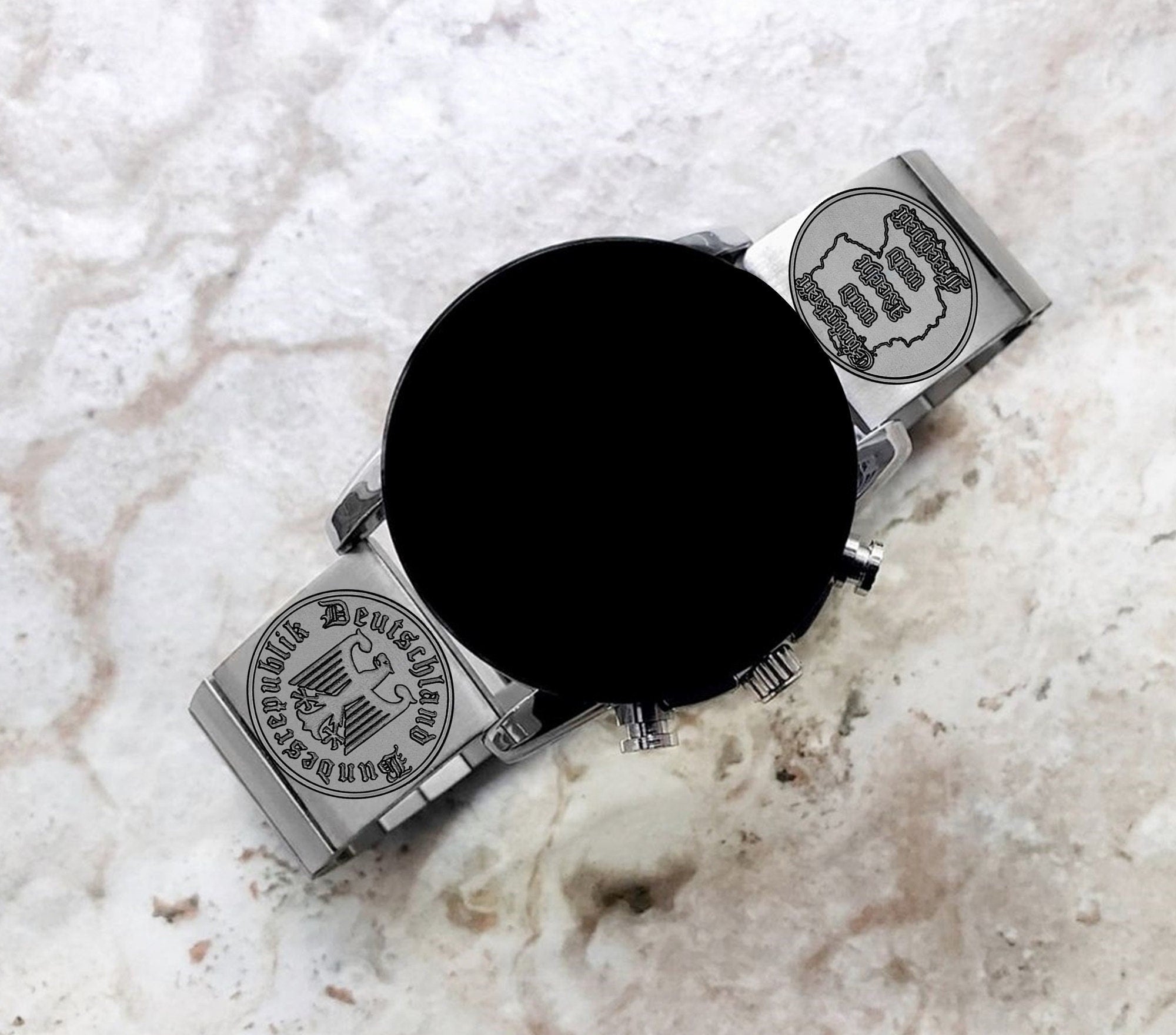 Samsung Watch Band Germany Deutschland Symbols Compatible with Galaxy Watch 3 45mm 46mm Gear S3 Frontier Classic Engraved Strap DES -B22